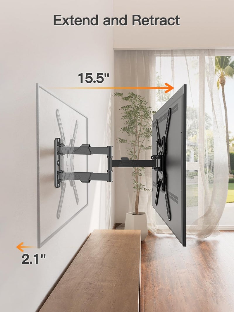 ELIVED TV Wall Mount for Most 26-60 Inch TVs, Swivel and Tilt Full Motion TV Mount with Single Stud Perfect Center Design, Wall Mount Bracket Max VESA 400x400mm, Corner Mount Holds up to 77 lbs. - Image 3